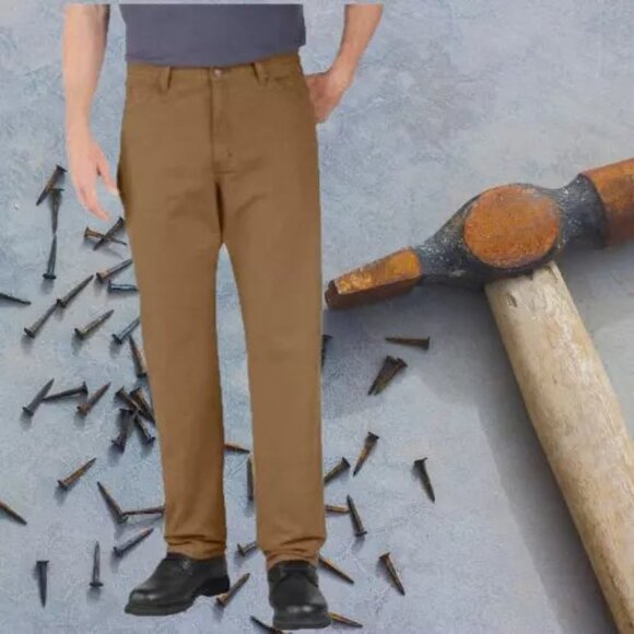 Dickies Relaxed Fit Utility Duck Jeans Camel Brown Men's Sz 44x32 ED218 Workwear - Picture 1 of 6